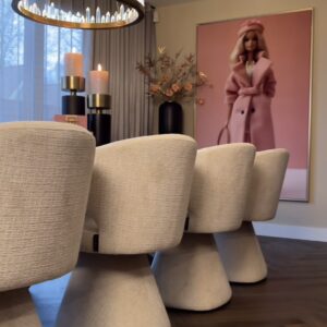 Fotoliu crem din tesatura chenille Cozette