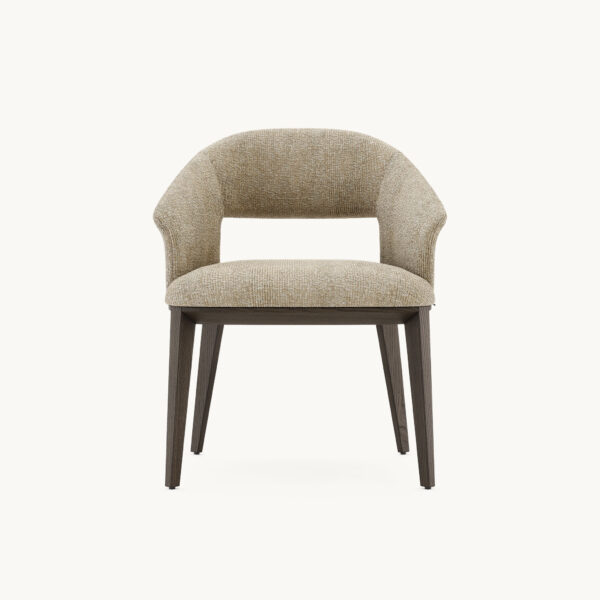 Scaun dining bej din tesatura texturata si lemn Jermain - imagine 5