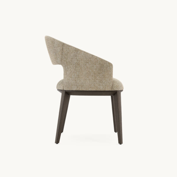 Scaun dining bej din tesatura texturata si lemn Jermain - imagine 7