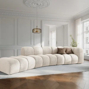 Canapea modulara bej deschis din tesatura chenille Lupine