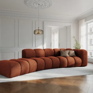 Canapea modulara aramie din tesatura chenille Lupine