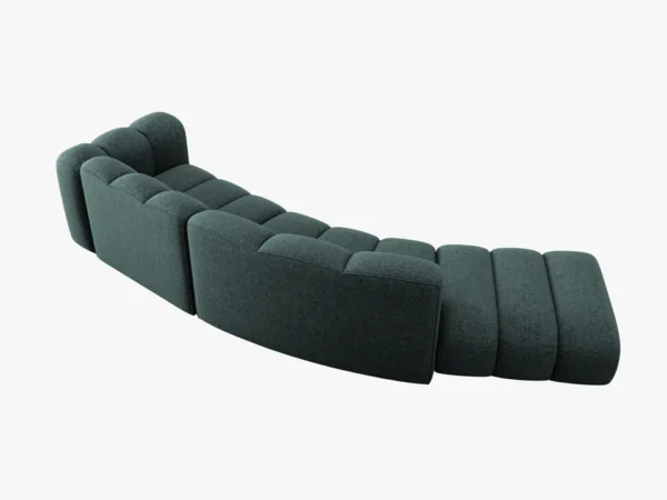 Canapea modulara turcoaz din tesatura chenille Lupine - imagine 4
