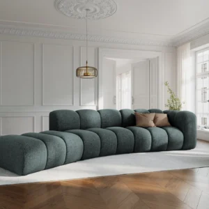 Canapea modulara turcoaz din tesatura chenille Lupine