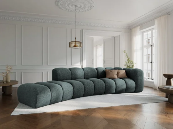 Canapea modulara turcoaz din tesatura chenille Lupine - imagine 2