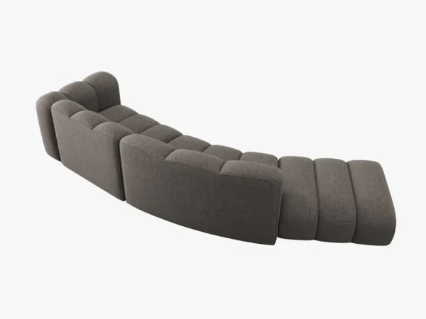 Canapea modulara grej din tesatura chenille Lupine - imagine 4