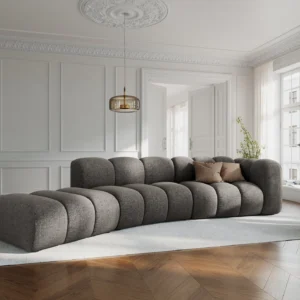 Canapea modulara grej din tesatura chenille Lupine