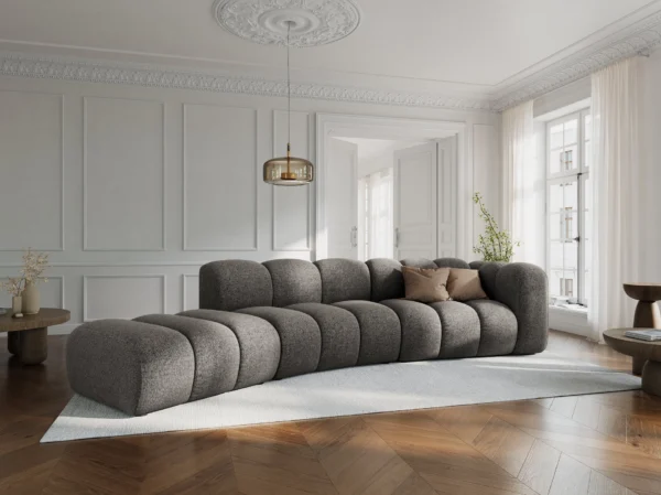Canapea modulara grej din tesatura chenille Lupine - imagine 2