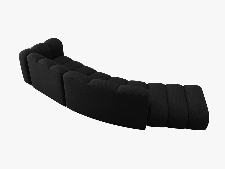 Canapea modulara neagra din tesatura chenille Lupine - imagine 3