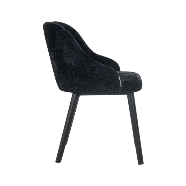 Scaun dining negru din tesatura chenille Twiggy - imagine 3