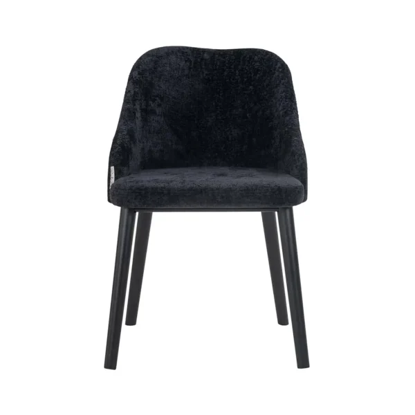 Scaun dining negru din tesatura chenille Twiggy - imagine 2