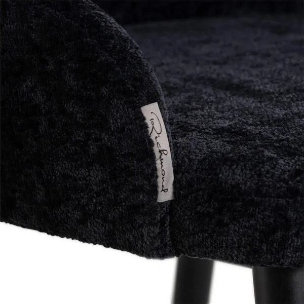 Scaun dining negru din tesatura chenille Twiggy - imagine 6