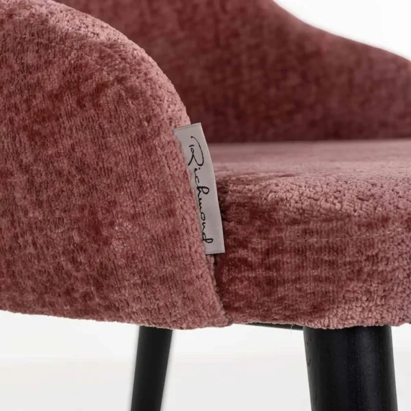 Scaun dining roz din tesatura chenille Twiggy - imagine 6