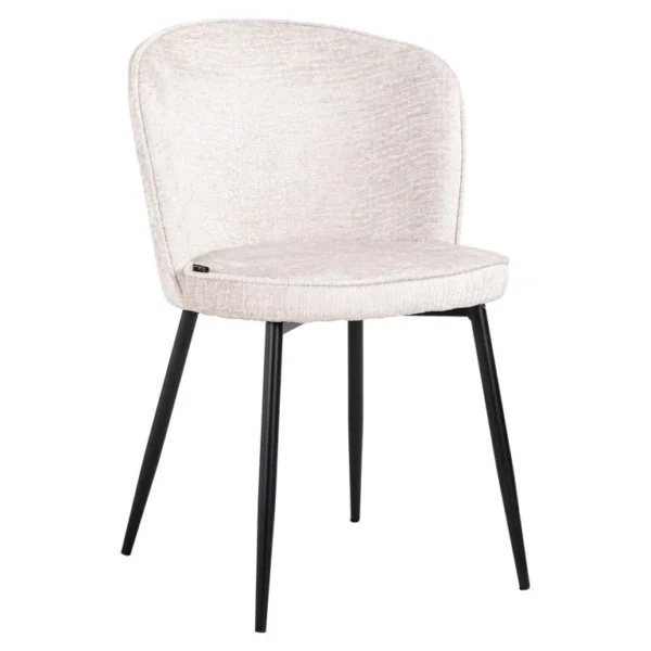Set 2 scaune dining crem din tesatura texturata Sandy - imagine 2
