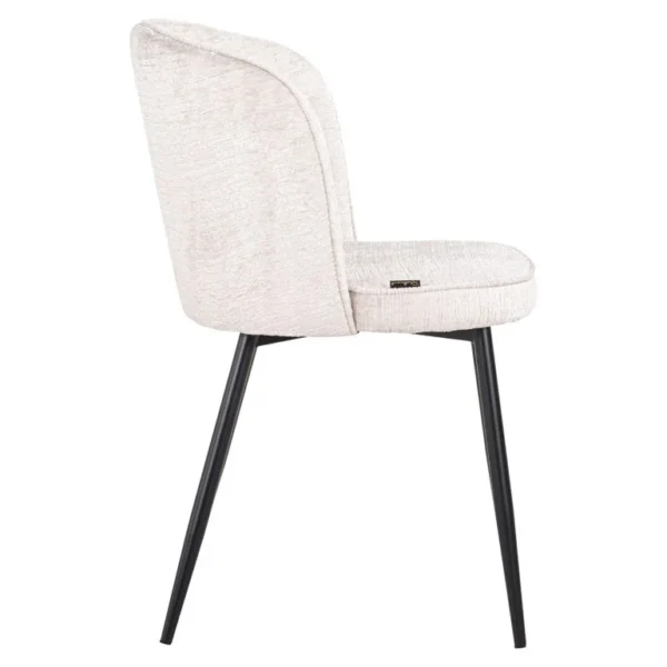 Set 2 scaune dining crem din tesatura texturata Sandy - imagine 4