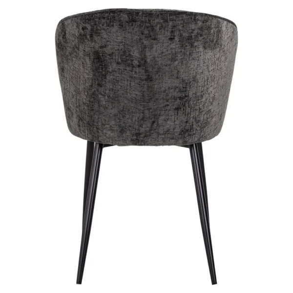 Set 2 scaune dining negru grafit din tesatura texturata Sandy - imagine 5