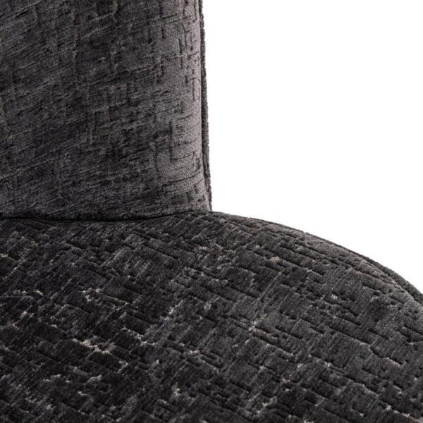 Set 2 scaune dining negru grafit din tesatura texturata Sandy - imagine 6