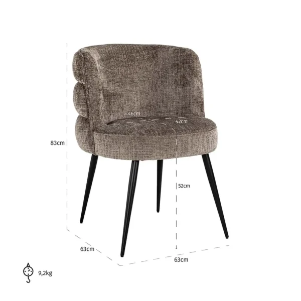Scaun dining maro din tesatura chenille Stella - imagine 6