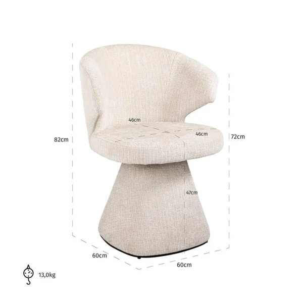 Fotoliu crem din tesatura chenille Cozette - imagine 8