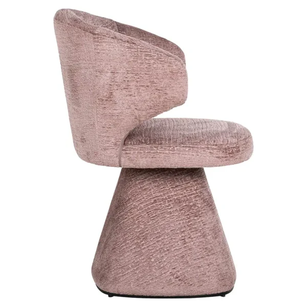 Fotoliu roz din tesatura chenille Cozette - imagine 4