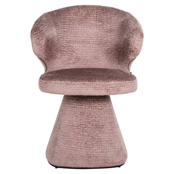 Fotoliu roz din tesatura chenille Cozette - imagine 3