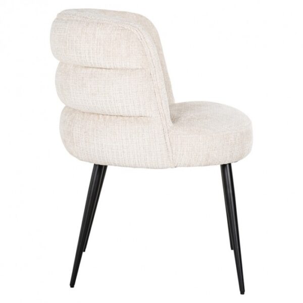 Scaun dining crem din tesatura chenille Stella - imagine 3