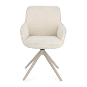 Scaun dining rotativ bej din tesatura Matilda