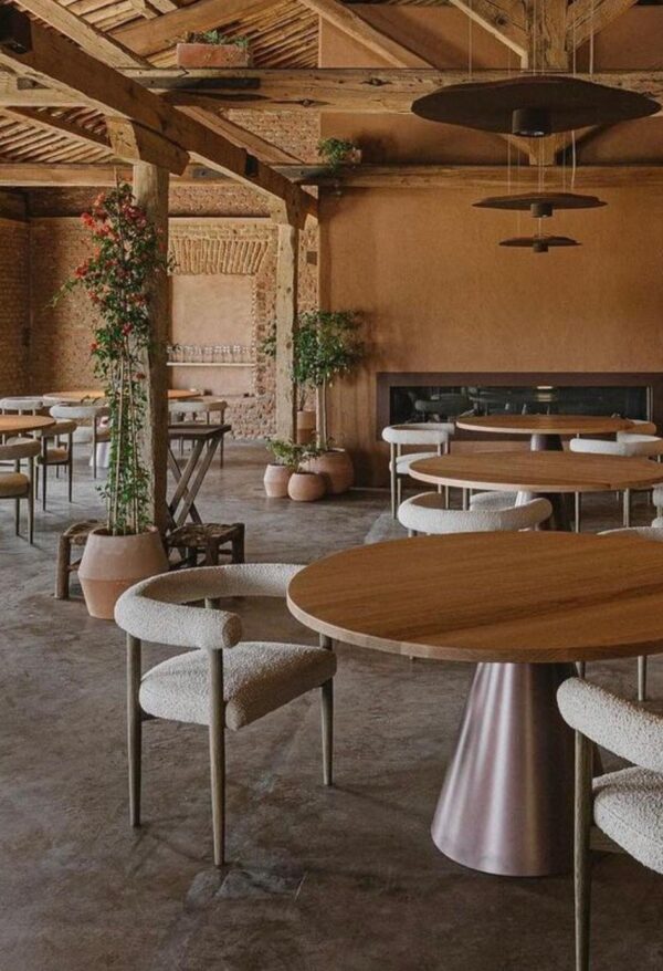 Scaun dining bej natur din lemn de frasin Bullay - imagine 2