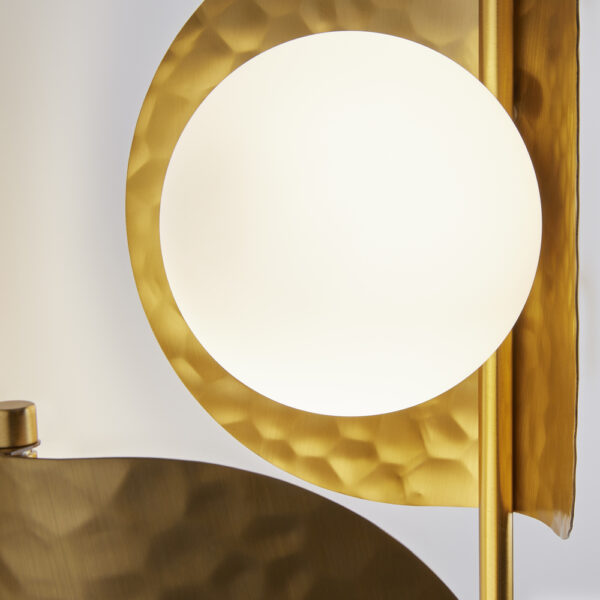 Aplica de perete aurie din metal si sticla cu 2 becuri Tropic W - imagine 4