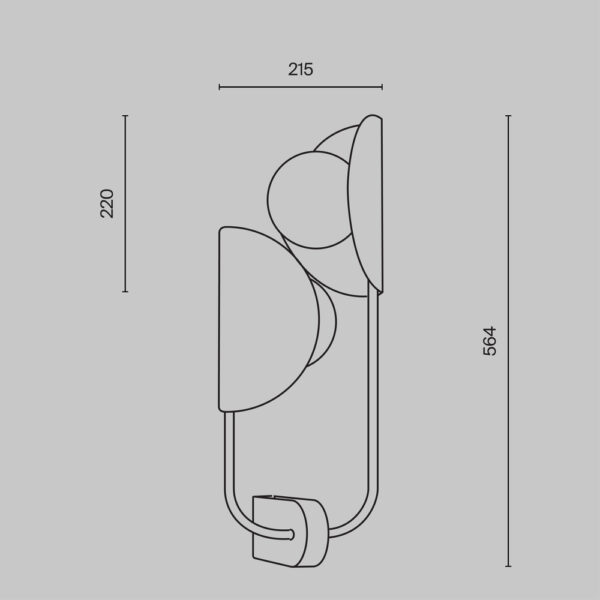 Aplica de perete aurie din metal si sticla cu 2 becuri Tropic W - imagine 8