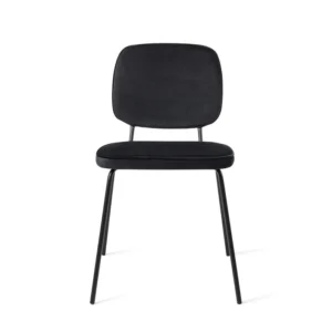 Set 2 scaune dining negre din catifea Vender Velvet