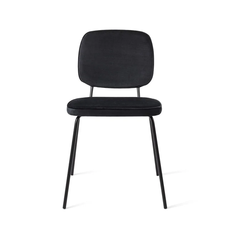 Set 2 scaune dining negre din catifea Vender Velvet