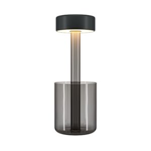 Veioza neagra cu Led din metal si sticla AI Vase