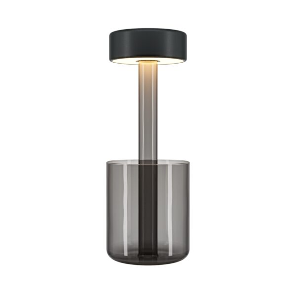 Veioza neagra cu Led din metal si sticla AI Vase