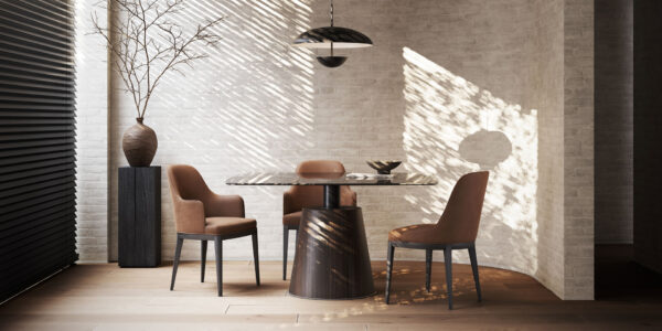 Scaun dining albastru cerneala din tesatura Anna - imagine 6