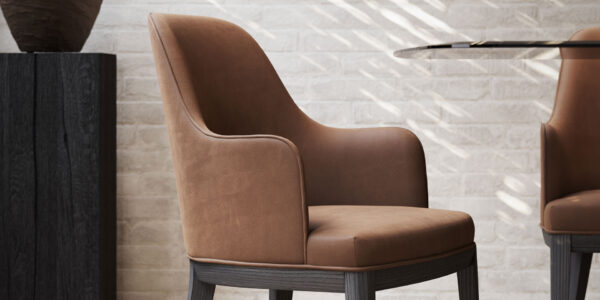 Scaun dining bej din tesatura si piele ecologica Anna - imagine 2