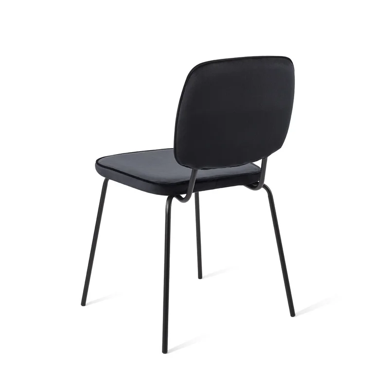 Set 2 scaune dining negre din catifea Vender Velvet - imagine 3