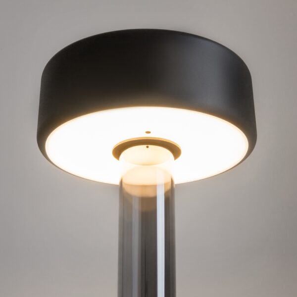 Veioza neagra cu Led din metal si sticla AI Vase - imagine 4