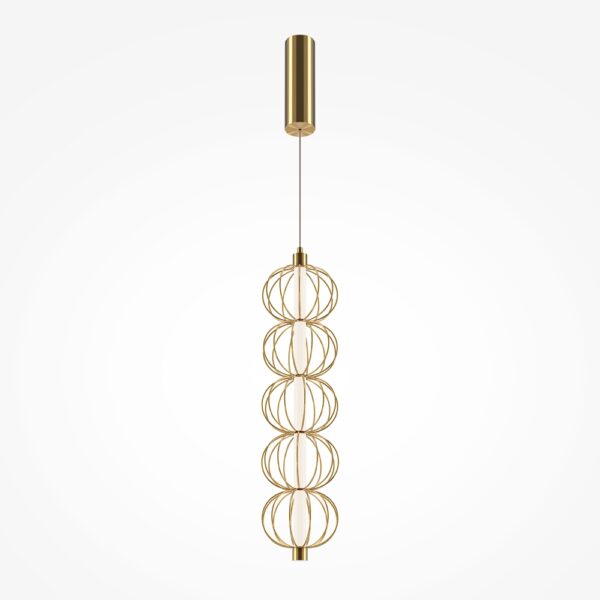 Lustra aurie cu led din metal Golden Cage - imagine 8