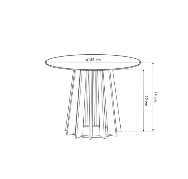 Masa dining rotunda bej natur din lemn si MDF Ø145 Irene - imagine 6