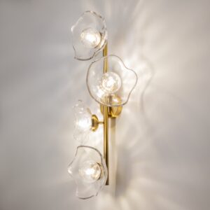 Aplica de perete cu metal si sticla 4 becuri Miracle