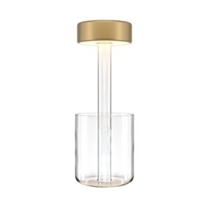 Veioza aurie cu Led din metal si sticla AI Vase