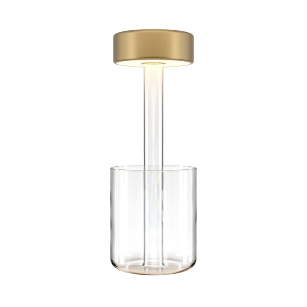 Veioza aurie cu Led din metal si sticla AI Vase