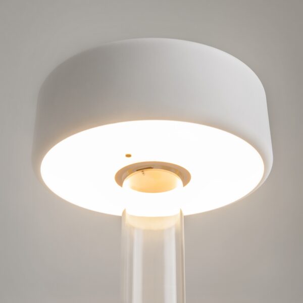 Veioza alba cu Led din metal si sticla AI Vase - imagine 4