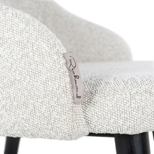 Scaun dining alb din tesatura boucle Twiggy - imagine 6