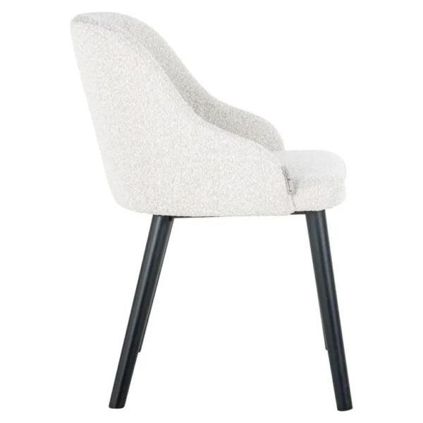 Scaun dining alb din tesatura boucle Twiggy - imagine 3