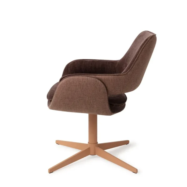 Scaun de birou rotativ maro din tesatura Oketo - imagine 4