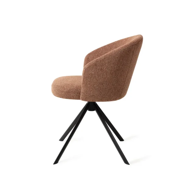 Scaun dining rotativ maro/negru din tesatura Niimi - imagine 4