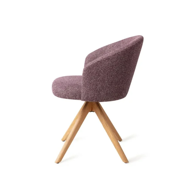 Scaun dining rotativ mov/stejar din tesatura Niimi - imagine 3