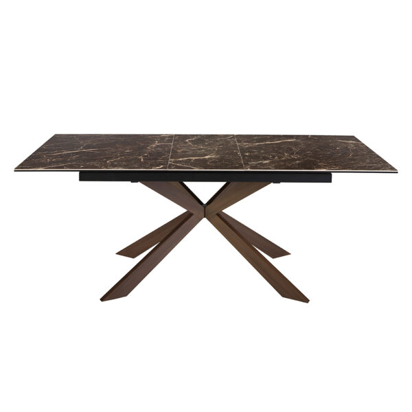Masa dining extensibila maro din marmura si metal Grande Amore - imagine 3