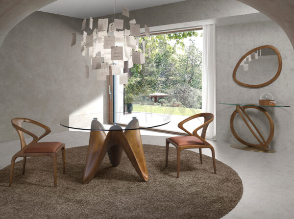 Scaun dining maro din piele artificiala si lemn Crystal II - imagine 2